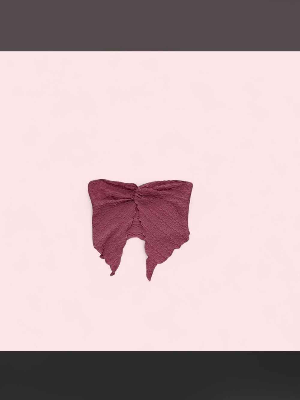 SHEIN Mauve Pink Crinkle Strapless Crop Top